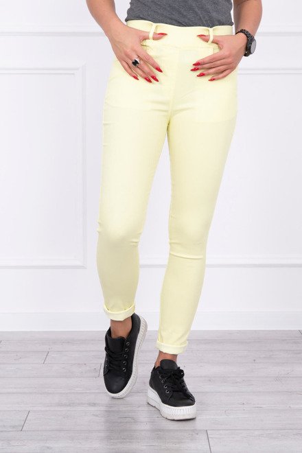  Blugi Skinny cu Buzunare in Spate
