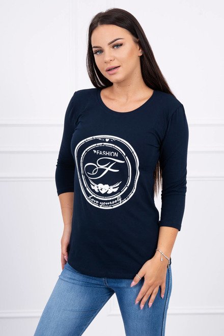  Bluză cu model Fashion