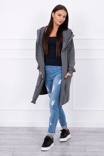  Cardigan cu glugă şi model